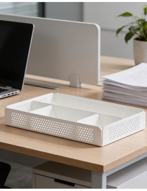 Compartmented tray / Case. White color