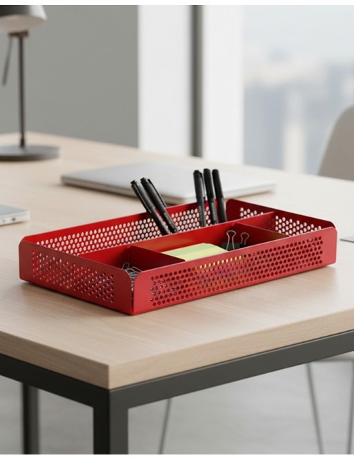 Compartmented tray / Case. Red color
