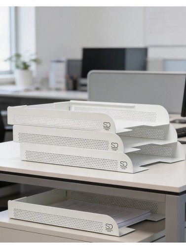 Stackable document tray. White color (3 units)