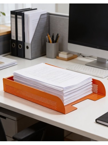 Corbeille à courrier. Couleur orange (Une unité)