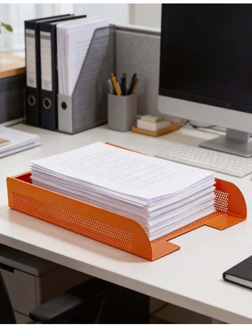 Stackable document tray. Orange (one unit)