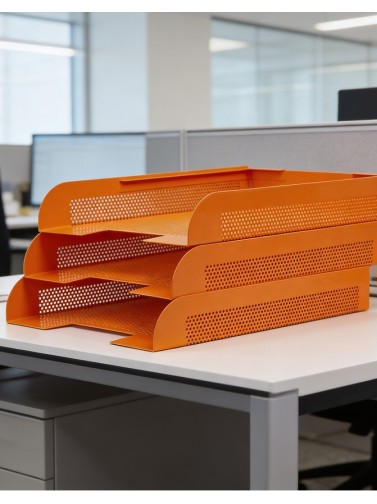 Stackable document tray. Orange (3 units)