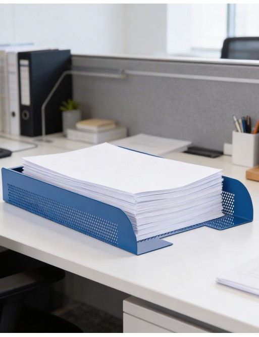Stackable document tray. Color blue (one unit)