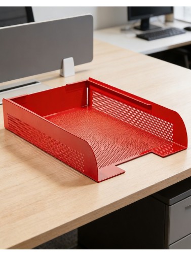 Stackable document tray. Red color (one unit)