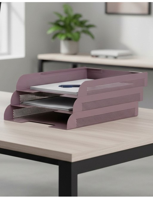 Corbeille à courrier. Couleur Lilas (3 unités)