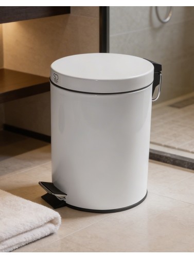 Poubelle à pédale 5 Litres - Couleur blanche
