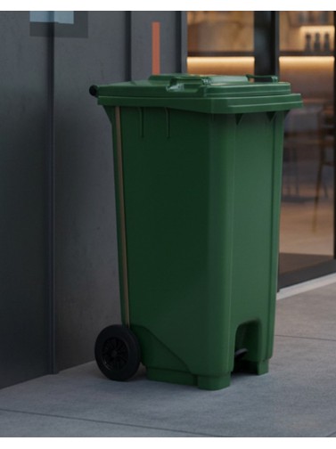 Poubelle industrielle à pédale 120 Litres (Vert)