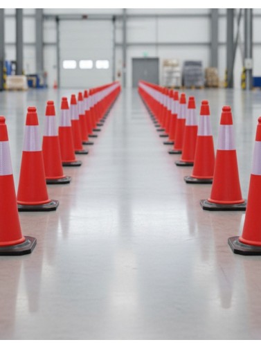 Cones réfléchissants avec base en caoutchouc