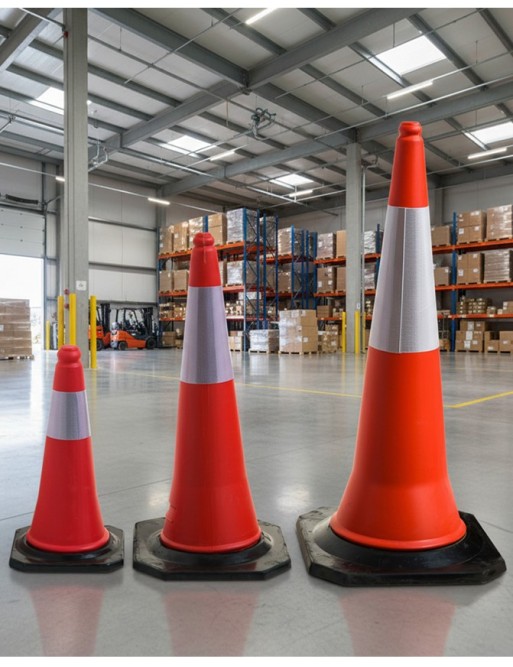 Reflective Cones with rubber Base (75 cm.)