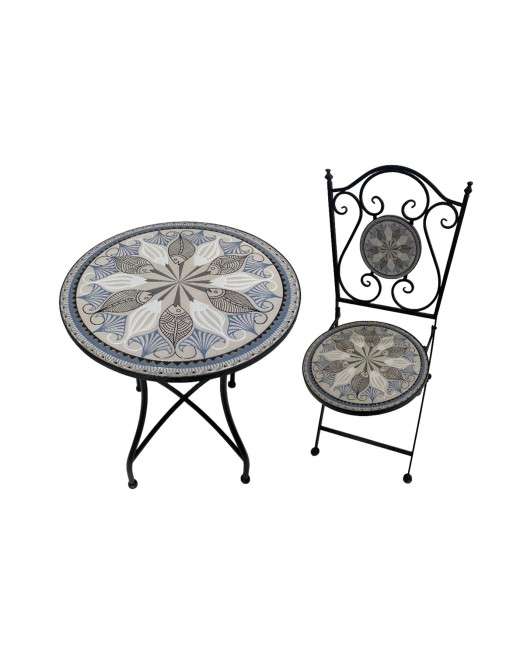 SET OF TABLE AND TWO GARDEN CHAIRS MODEL AZIEL