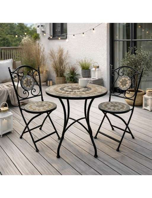 SET OF TABLE AND TWO GARDEN CHAIRS MODEL ATRIA