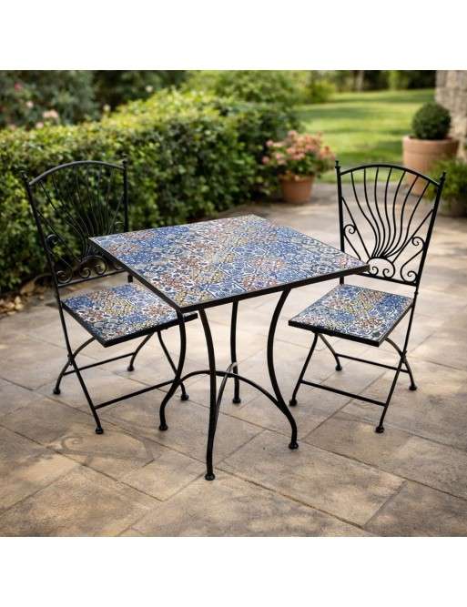 ENSEMBLE DE TABLE ET DEUX CHAISES MODÈLE VALMOSA