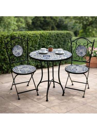 SET OF TABLE AND TWO GARDEN CHAIRS MODEL TALAZIA