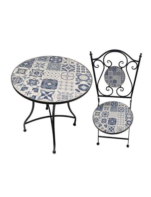 SET OF TABLE AND TWO GARDEN CHAIRS MODEL TALAZIA