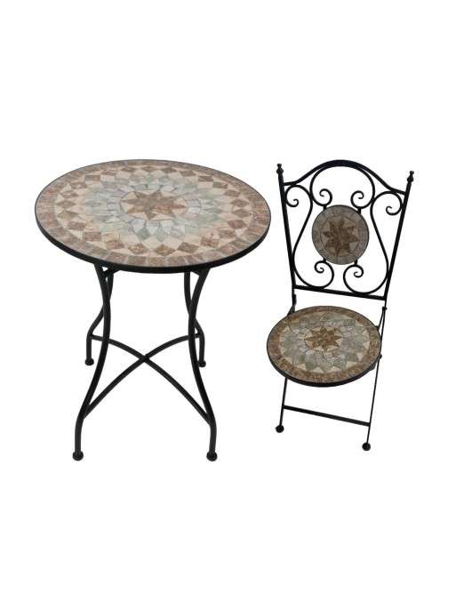 SET OF TABLE AND TWO GARDEN CHAIRS MODEL ZAREL