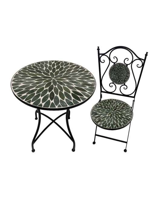 ENSEMBLE DE TABLE ET DEUX CHAISES DE JARDIN MODÈLE NAREL