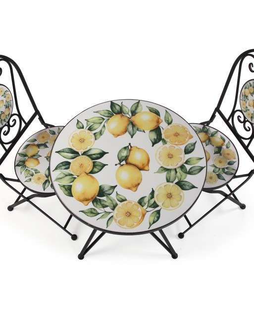 TISCHSET UND ZWEI GARTENSTÜHLE MODELL CITRO