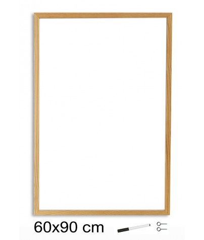Tableau blanc avec cadre en bois (60 x 90 cm)