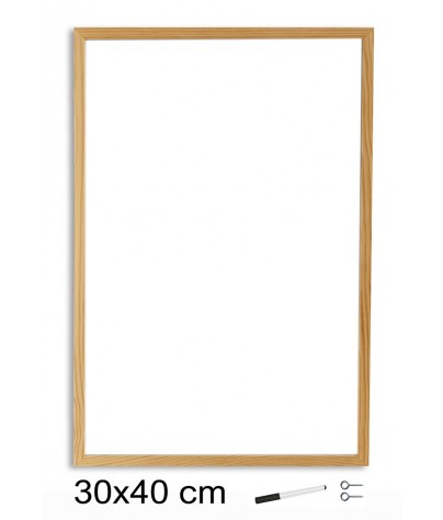 Tableau blanc avec cadre en bois (30 x 40 cm)
