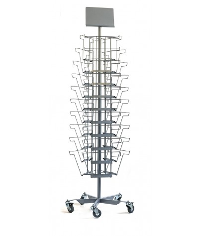 Turning metal display stand with 30 separators for Newspaper