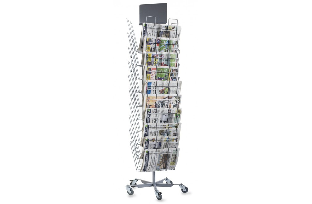 Newspaper display with 30 departments