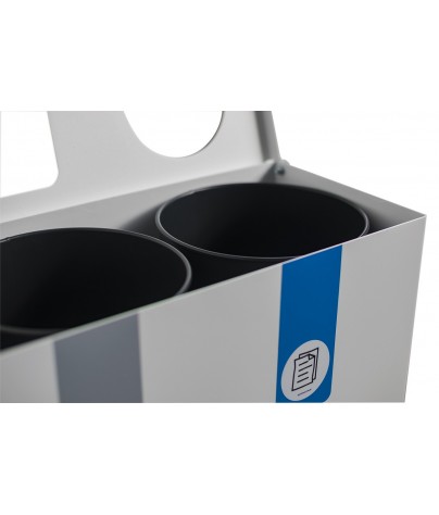 Papelera de reciclaje para 3 residuos (Amarillo / Gris / Azul)