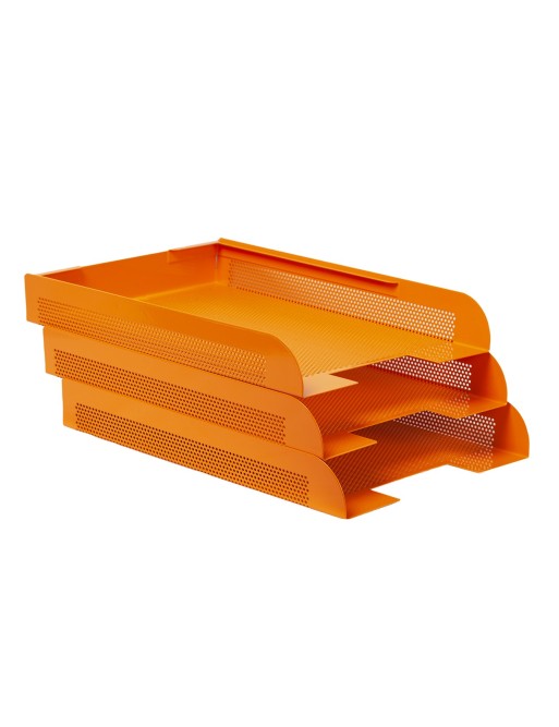 Conjunto sobremesa 8 piezas chapa perforada en color naranja Conjunto sobremesa 8 piezas chapa perforada en color naranja