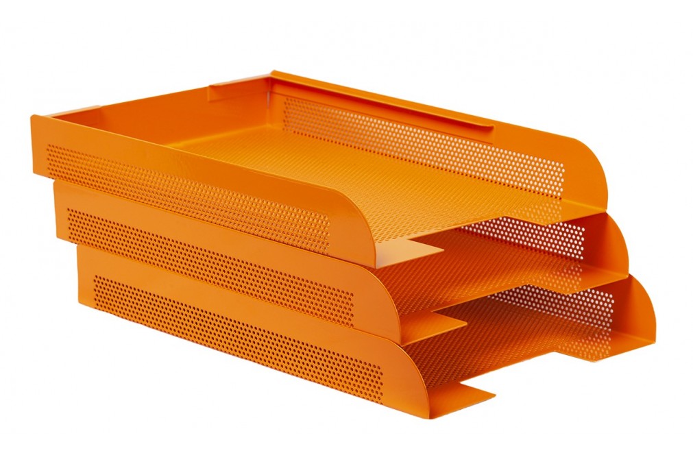 Stackable document tray. Orange (3 units)