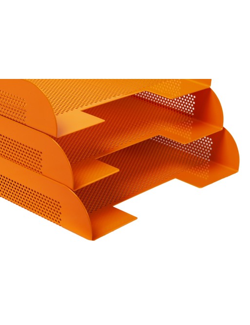 Bandeja apilable metálica de chapa perforada. Color Naranja (3 bandejas) Bandeja apilable metálica de chapa perforada. Color Naranja (3 bandejas)