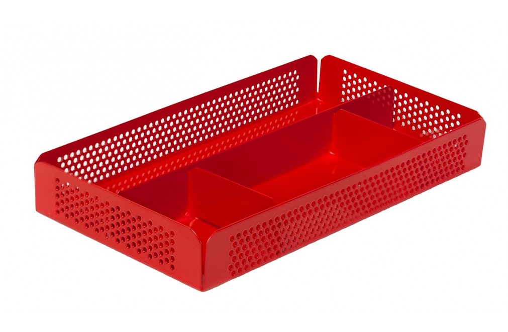 Compartmented tray / Case. Red color