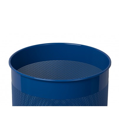 Wastepaper basket 15 Liters. Perforated metal wastebasket (blue)