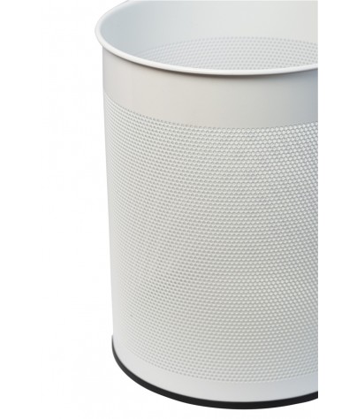 Wastepaper basket 15 Liters. Perforated metal wastebasket (white)