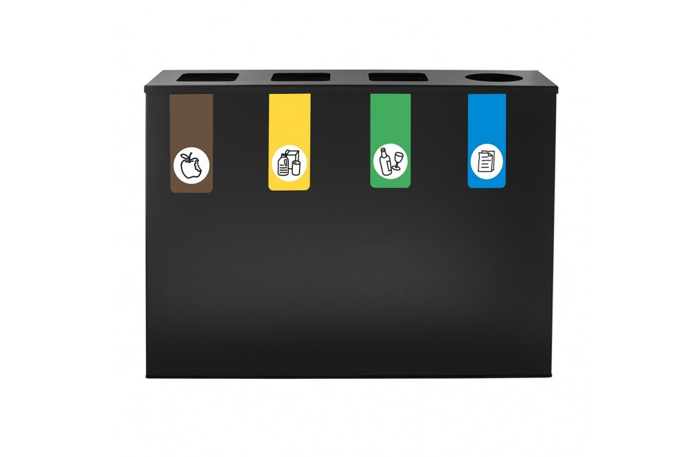 Recycling bin for 4 types of waste