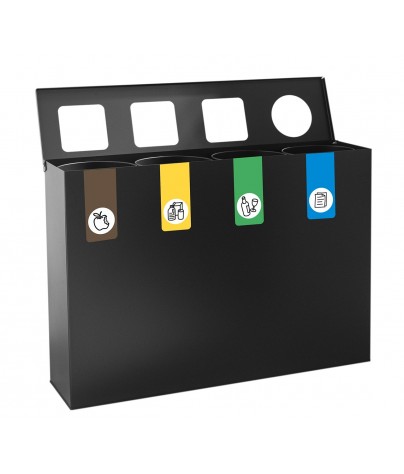 Recycling bin for 4 types of waste
