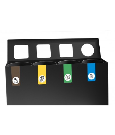 Recyclingbehälter für 4 Arten von Abfällen