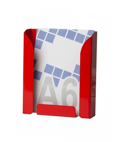 Expositor portafolletos metálico DIN A6 color Rojo