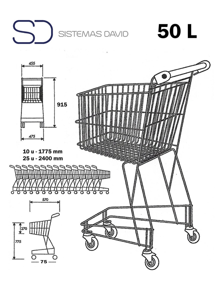 Shopping cart for selfservice and supermarkets