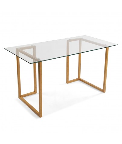 Mesa de escritorio con tablero de vidrio