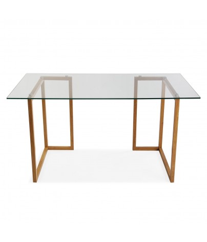 Mesa de escritorio con tablero de vidrio