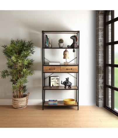 Shelf with 4 shelves and 2 drawers