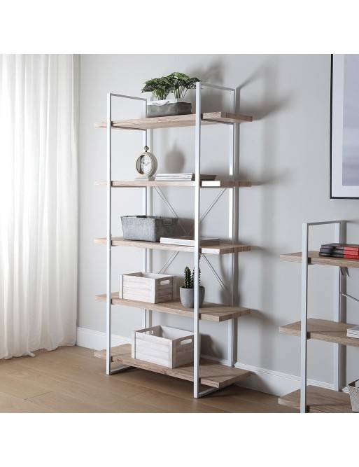 Metallregal aus Metall mit 5 Holzregalen (XL) Metallregal aus Metall mit 5 Holzregalen (XL)