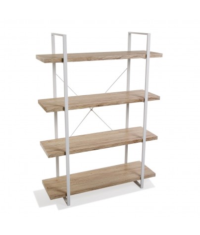 Metal shelf with 4 wooden shelves (XL)