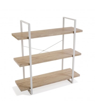 Metal shelf with 3 wooden shelves (XL)