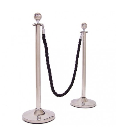 Two stainless steel separator posts with cord and round head (2.5m cord)