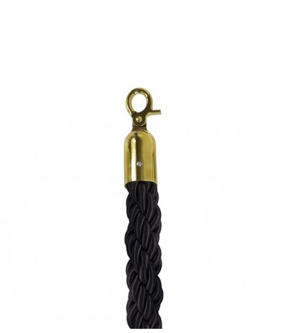 Deux poteaux séparateurs plaqués or avec une tête conique et une corde (Cordon de 2,5 mètre)