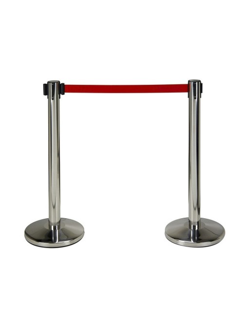 Dos postes separadores en acero inoxidable con cinta de 3 metros