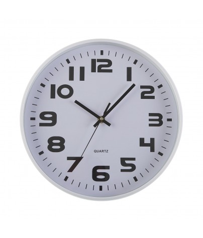 Horloge murale en métal couleur blanc, 30 cm de diamètre - Métal
