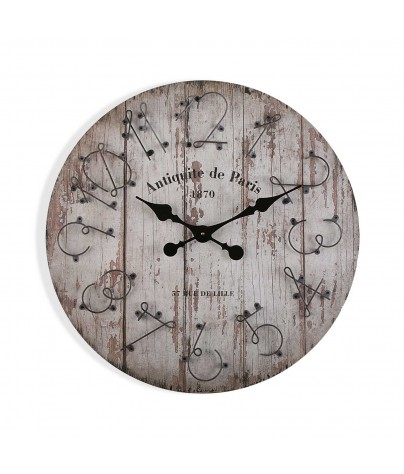 Horloge murale en bois de 60 cm de diamètre, modèle "Paris"