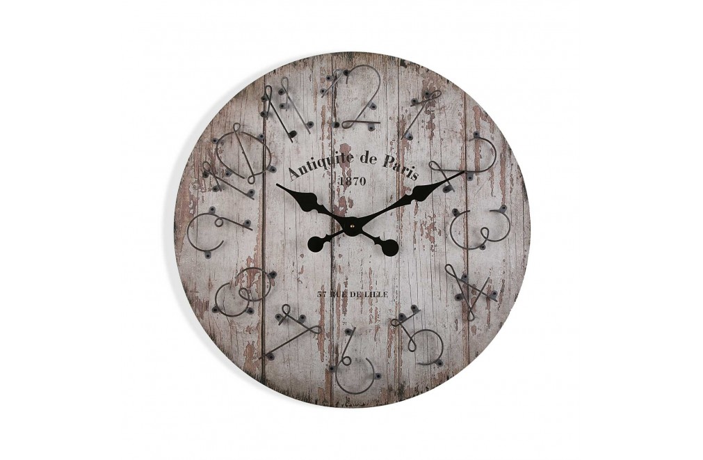 Horloge murale en bois de 60 cm de diamètre, modèle "Paris"