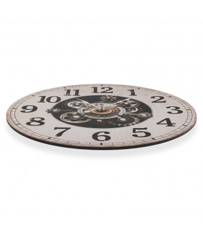 Wooden wall clock with a diameter of 58 cm
